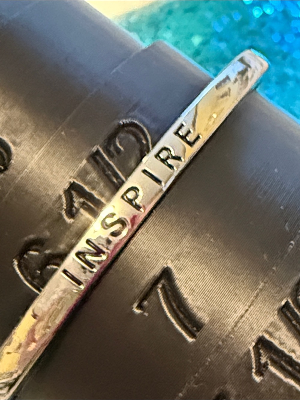 Inspire Engraved Silver Cuff Mantraband Bracelet NWOT